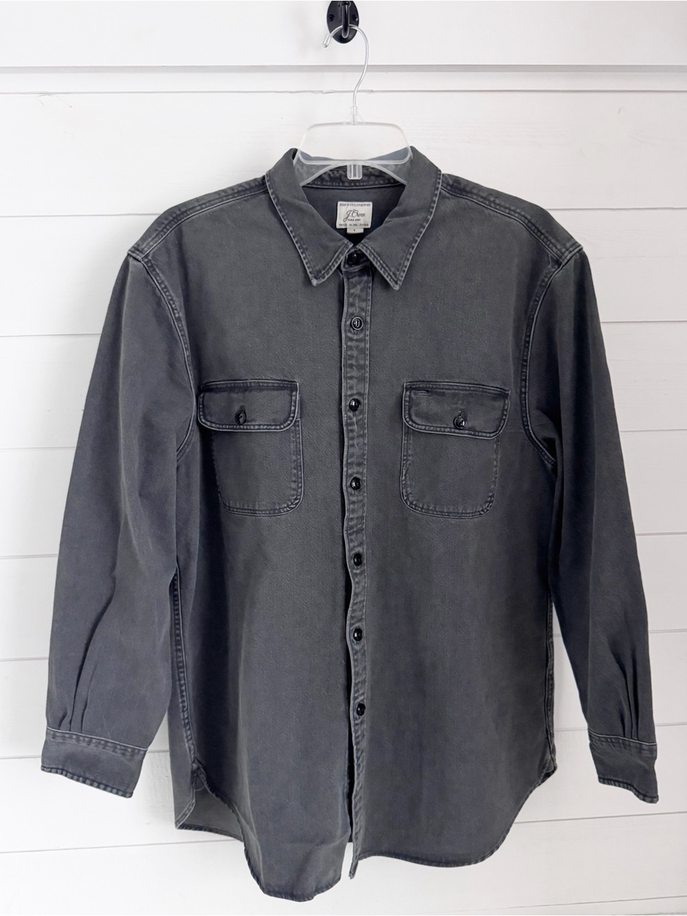 J. Crew Washed Gray Long-Sleeve Button-Down Shirt